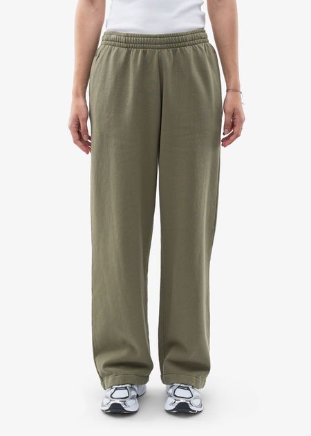 Jogging ample en coton bio | kaki "organic straight leg sweatpants - dusty olive"
