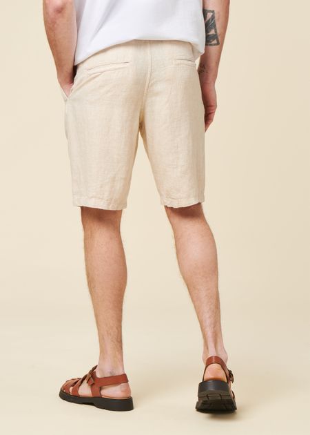 Short en lin bio | écru fig loose linen shorts light feather gray, Knowledge Cotton Apparel, photo 3