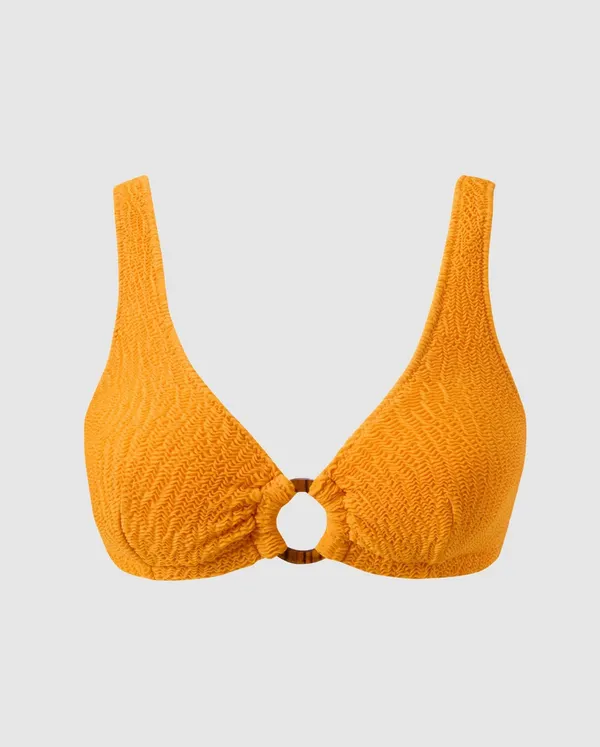 Haut de maillot en matières recyclées | orange "ring scoop top - apricot", Understatement