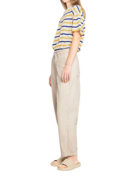 Pantalon droit en coton bio | beige "mirena"
