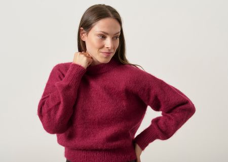 Pull en mohair certifié | aubergine "sérena", WeDressFair, photo 6
