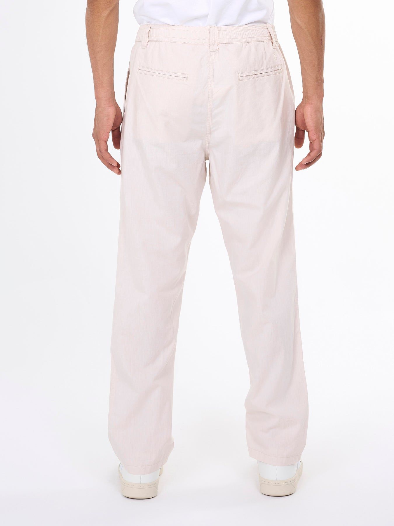 Pantalon léger beige en coton bio - loose slack pant light feather gray, Knowledge Cotton Apparel, photo 3