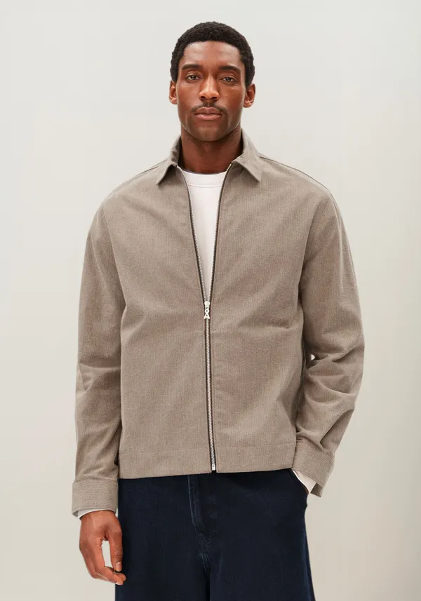 Veste en coton bio | beige "Structure zip jacket - honey reed", Armedangels