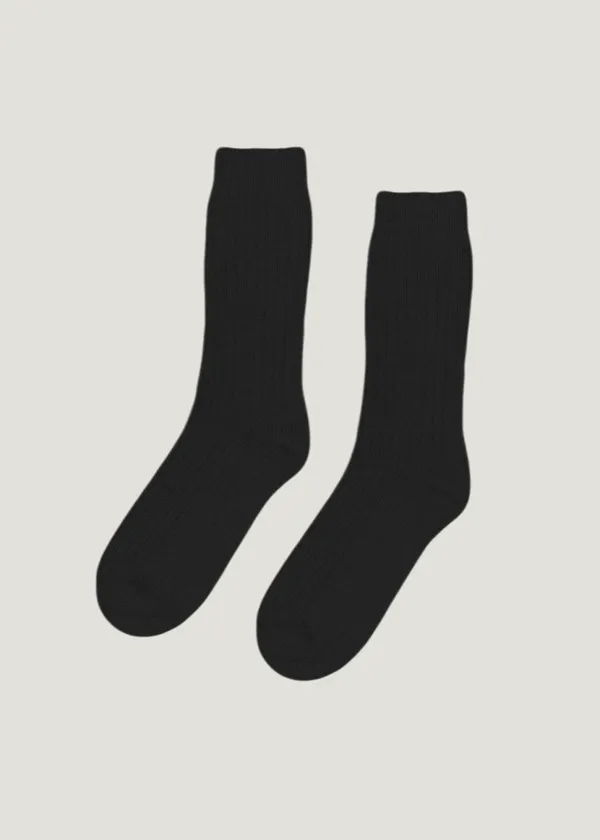 Chaussettes en laine mérinos recyclée | noir "deep black", Colorful Standard