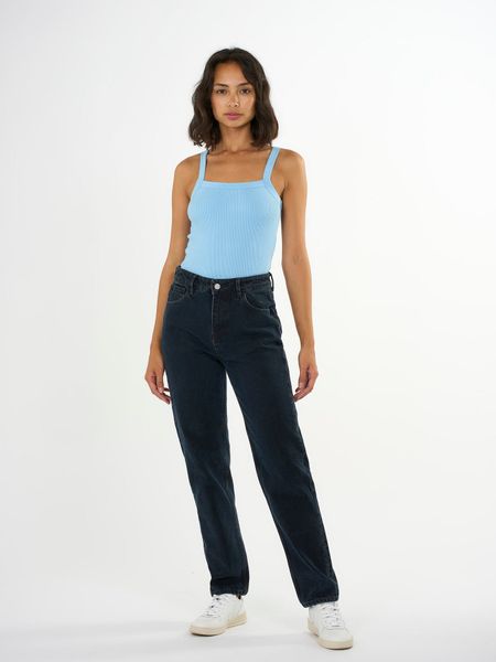 Top bleu ciel côtelé à bretelles en coton bio - rib strap top  airy blue, Knowledge Cotton Apparel, photo 2