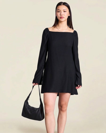 Robe en tencel® (procédé lyocell) | noir "glad - black"