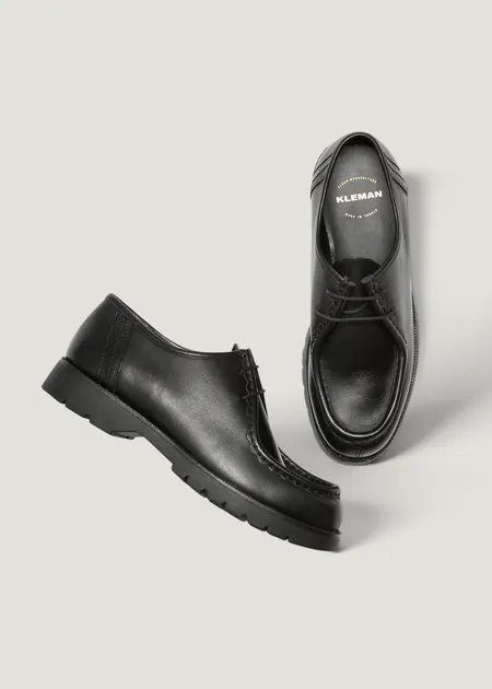Derbies made in france en cuir certifié | noir "padror noir", Kleman, photo 3