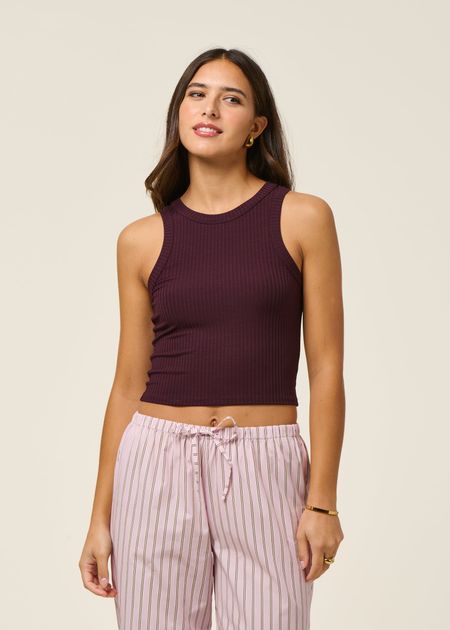 Débardeur en tencel | bordeaux "porto - cherry lacquer" - Jan'n June