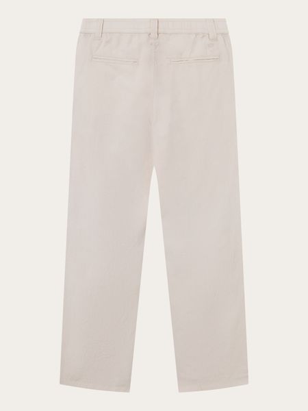 Pantalon léger beige en coton bio - loose slack pant light feather gray, Knowledge Cotton Apparel, photo 8