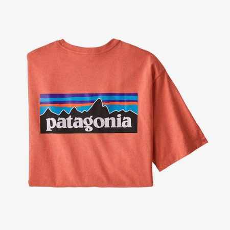 T-shirt imprimé corail en coton bio - p6 logo responsibili-tee, Patagonia, photo 3