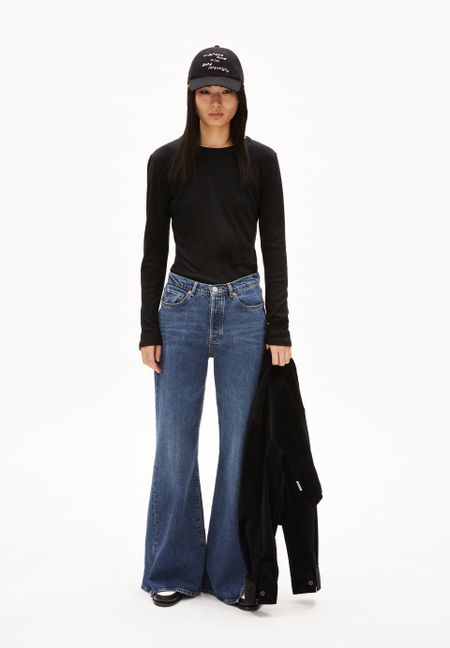 T-shirt manches longues en tencel® et laine bio | noir "maiaa luannaa - black", Armedangels, photo 4