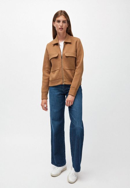Veste marron en coton et laine bio  - alondraa, Armedangels, photo 4