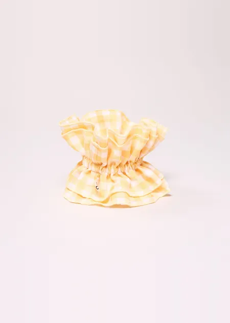 Maxi chouchou en matière upcyclée | vichy jaune - jaune, Chou², photo 2