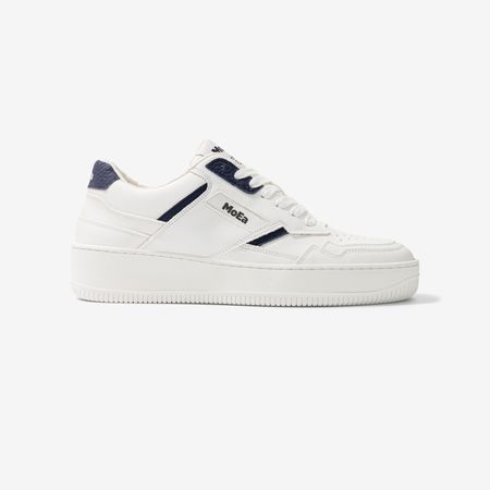 Baskets vegan en matière végétale | bleu "gen 1 mushroom white & navy" - Moea