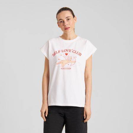T-shirt en coton bio | blanc "T-shirt visby self love club white - white" - Dedicated