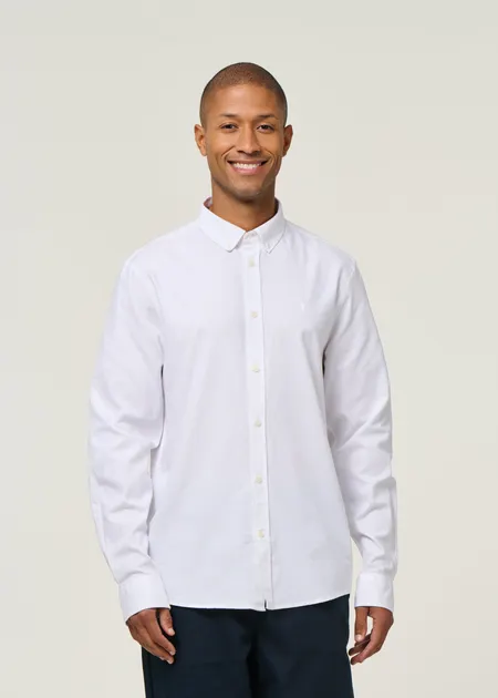 Chemise en coton bio | blanche "quaasa - white" - Armedangels