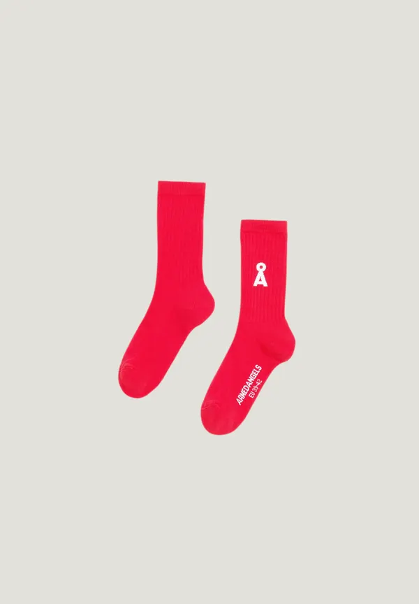 Chaussettes en coton biologique | rouge "Saamus bold socks w | mars red - marsred", Armedangels