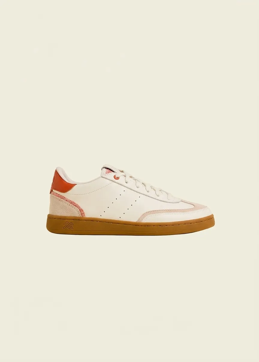 Baskets en cuir certifié | blanc-orange "Ha long spiced orange", N'go shoes, photo 1