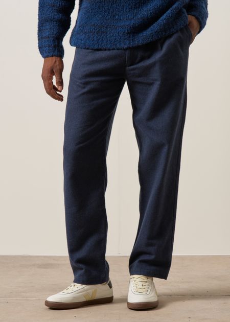 Flanellhose aus Bio-Baumwolle | Blau "Flannel everyday pant - dark blue", Rotholz