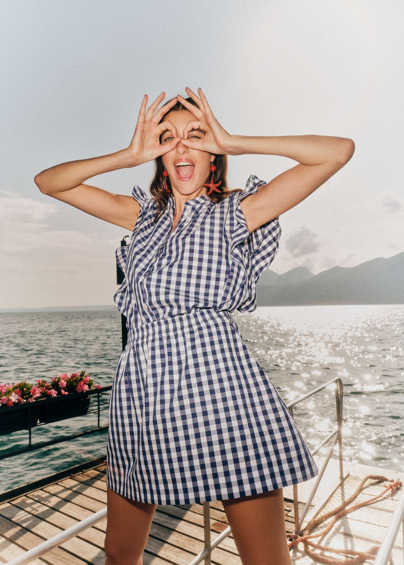 Bluse aus Bio-Baumwolle | Vichy-Karo Blau, Lanius, Foto 6