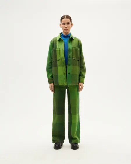 Surchemise en coton bio | vert "central blanket norita overshirt - multicolor", Thinking Mu, photo 7