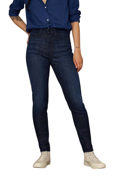 Jean skinny en coton bio | bleu brut "christina high gorbi"