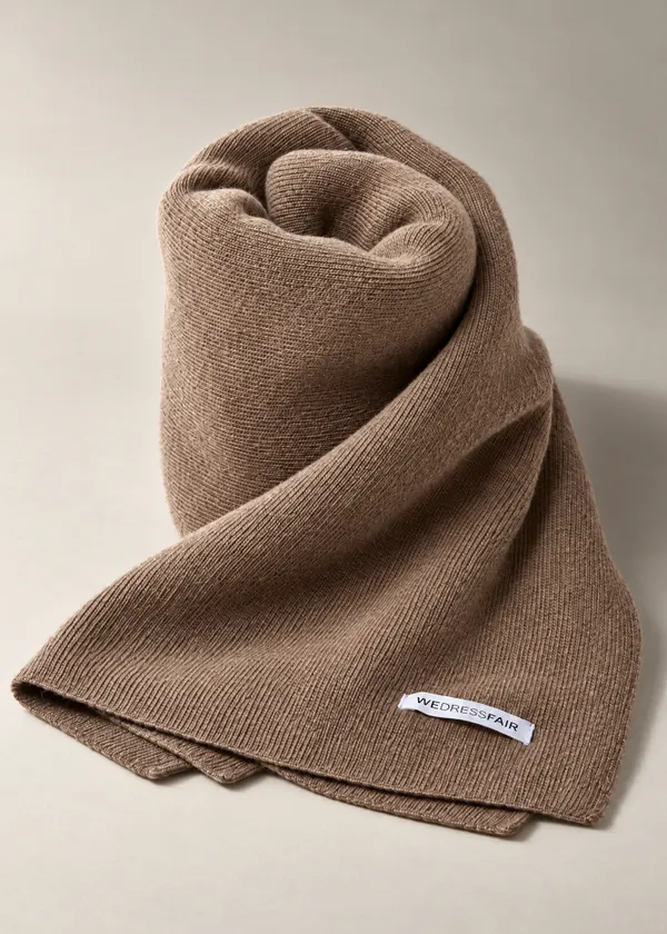 Écharpe en laine mérinos recyclée | taupe, WeDressFair