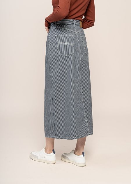 Jeansrock aus Bio-Baumwolle | Gestreift "anna hickory striped skirt blue/offwhite", Nudie Jeans, Foto 4