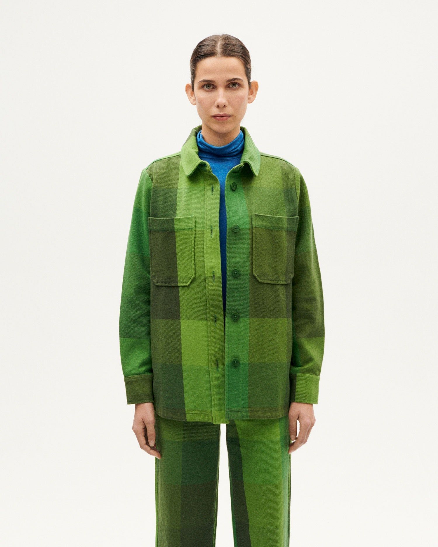 Overshirt aus Bio-Baumwolle | Grün "central blanket norita overshirt - multicolor", Thinking Mu, Foto 3