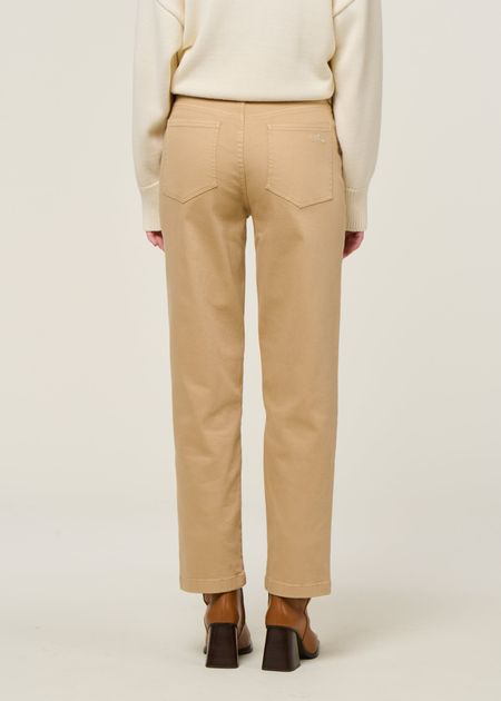 Hose mit geradem Schnitt aus Bio-Baumwolle | Beige "ibia", SKFK, Foto 4