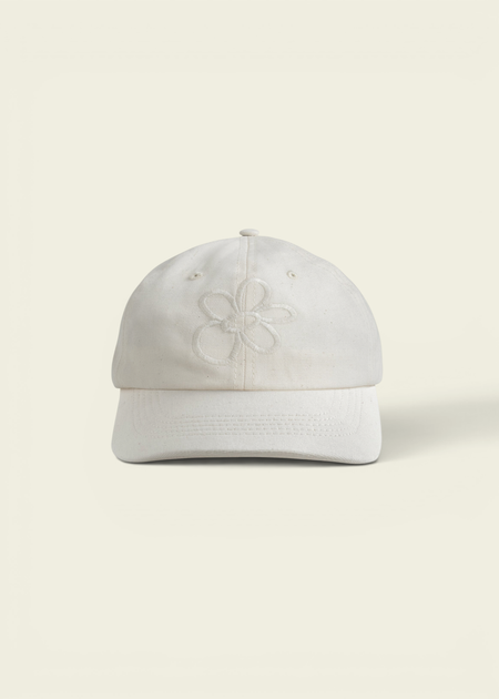Casquette en coton bio | blanc "Flower classic cap - natural white"