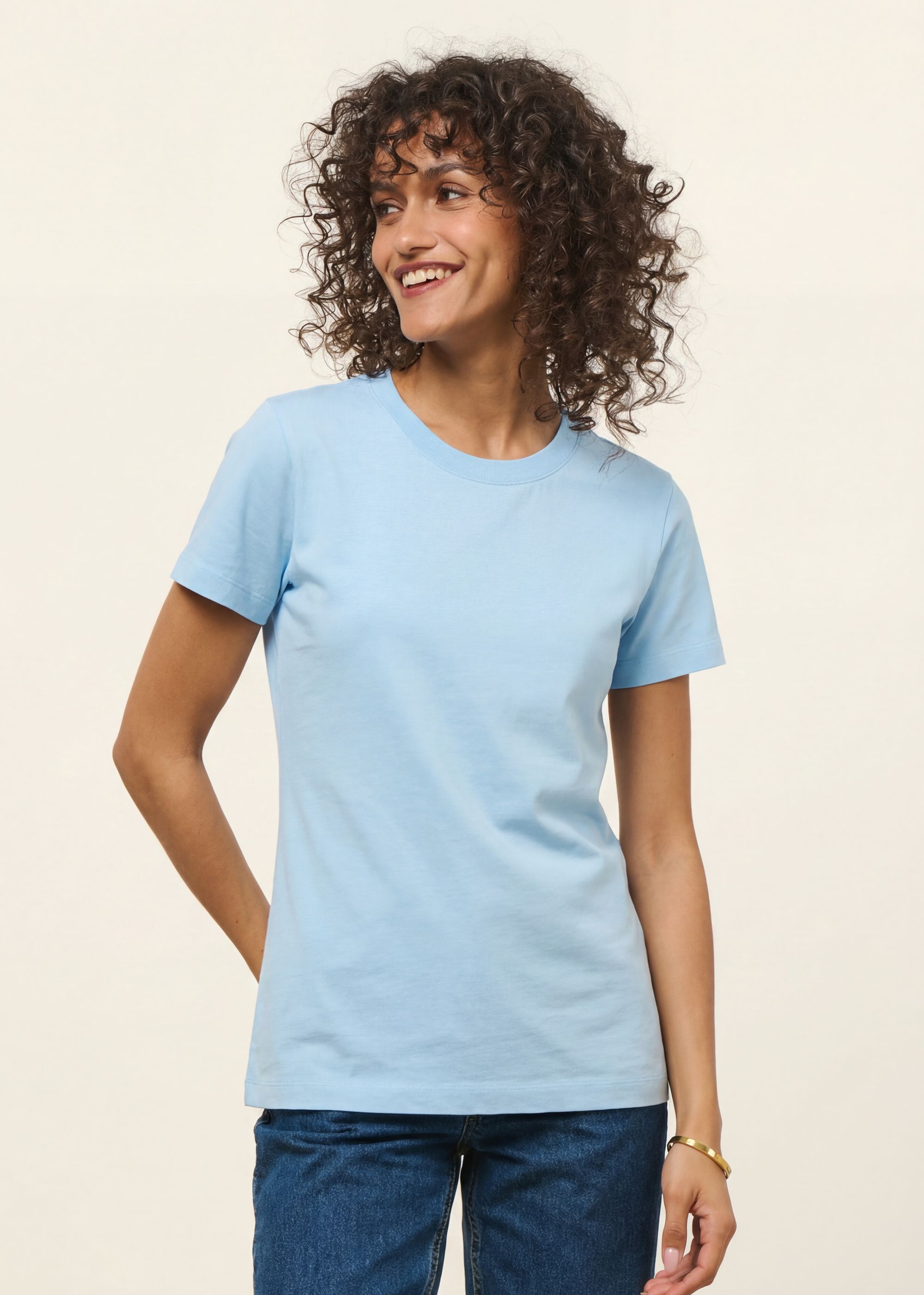 T-shirt en coton bio | bleu ciel, WeDressFair, photo 4
