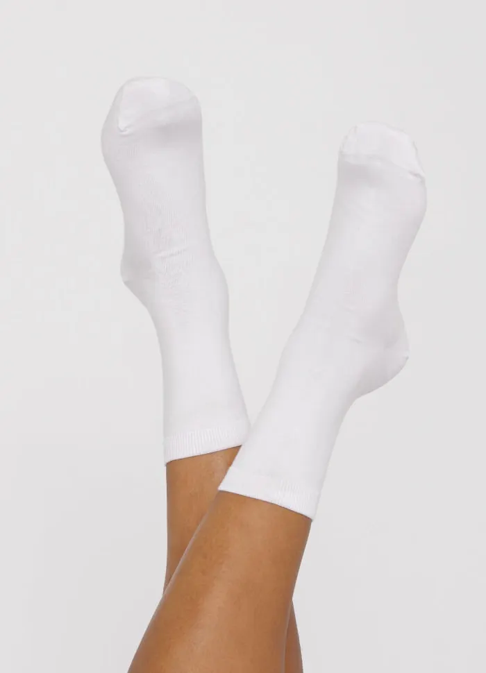 Pack 2 paires de chaussettes hautes en coton bio | blanc "white", Organic Basics, photo 1