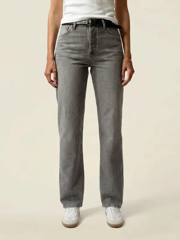 Jean droit en coton bio | gris "lofty lo - foggy-grey", Nudie Jeans