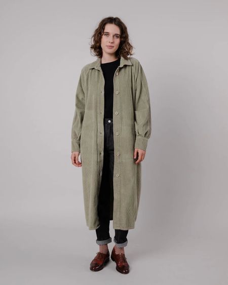 Cord-Trenchcoat aus Bio-Baumwolle | Hellkhaki "corduroy jacket pale green", Brava Fabrics, Foto 3