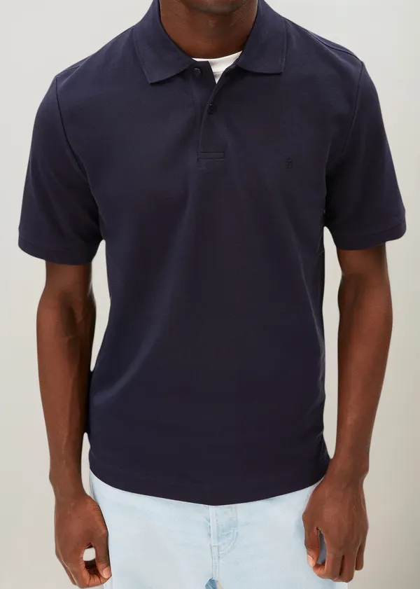 Polo en coton bio | marine "Maario poloshirt - night sky", Armedangels
