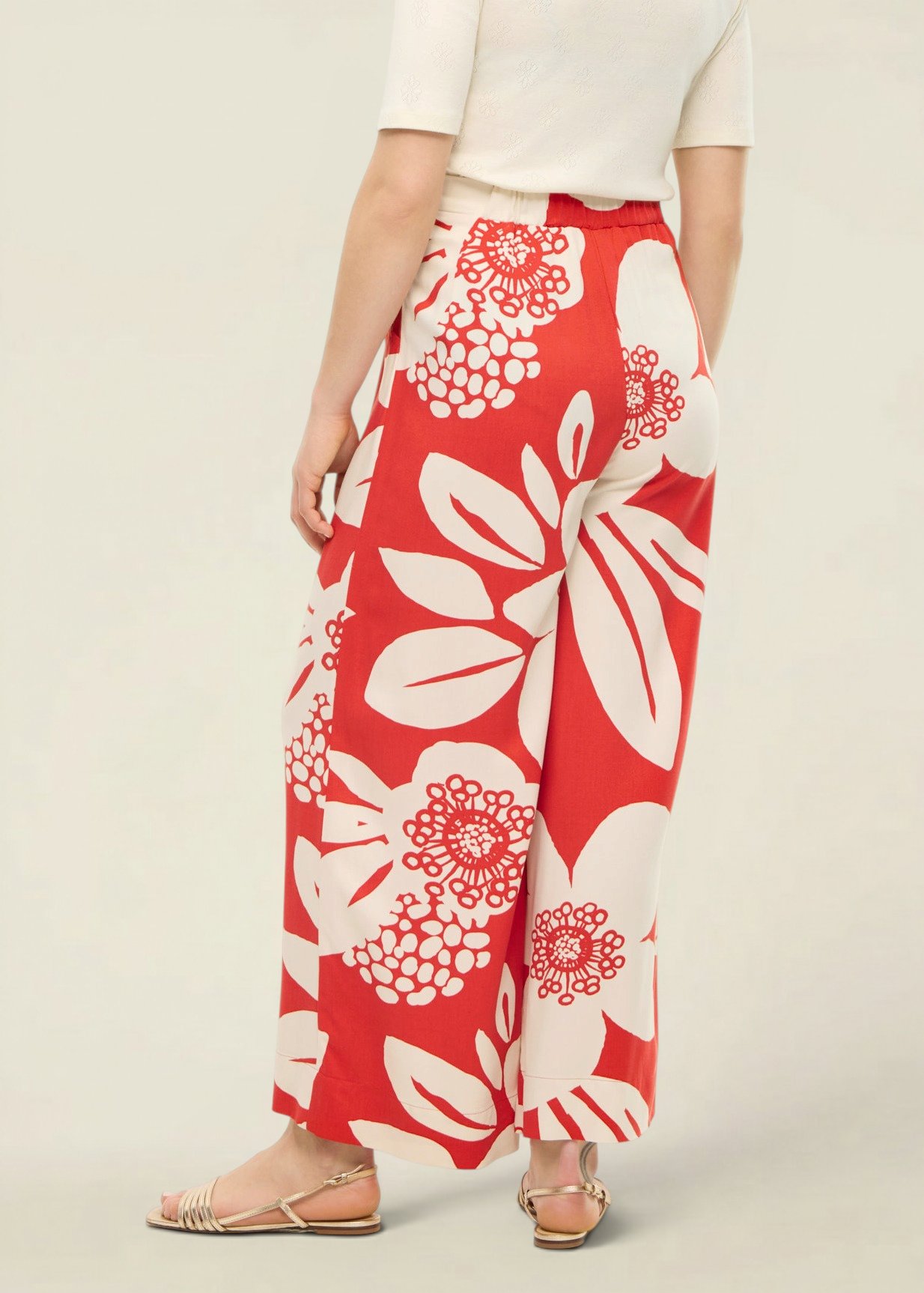 Fließende Hose aus ECOVERO | Rot "Boho breeze culotte trousers", Mademoiselle Yéyé, Foto 2
