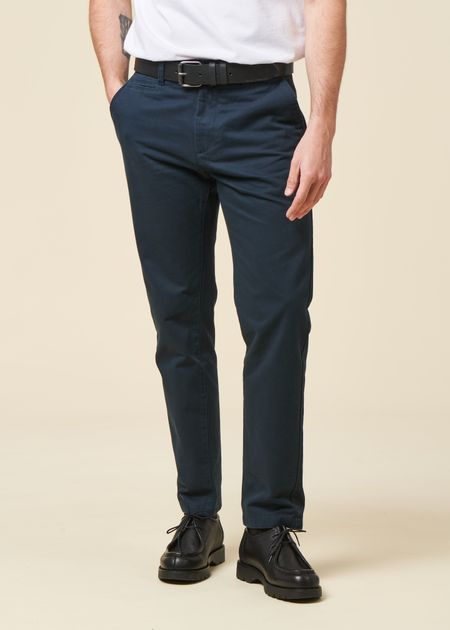 Chino droit en coton bio | marine "chuck regular chino twill pants total eclipse"