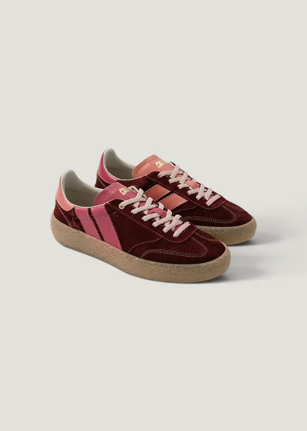 Baskets en cuir certifié | bordeaux "high pulse cheeky peony", Caval