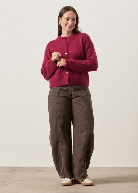 Gilet en mohair certifié | aubergine "moha", WeDressFair, photo 5