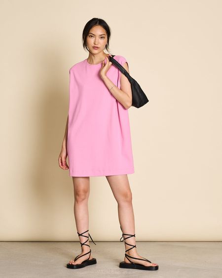 Robe t-shirt rose en coton bio - mini dress nanita mauve