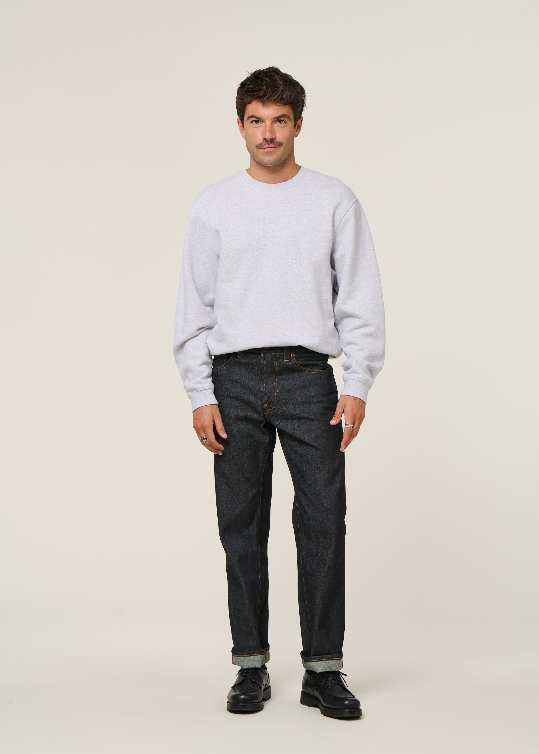 Jean droit large en coton bio | bleu brut "rad rufus dry heavy", Nudie Jeans, photo 6