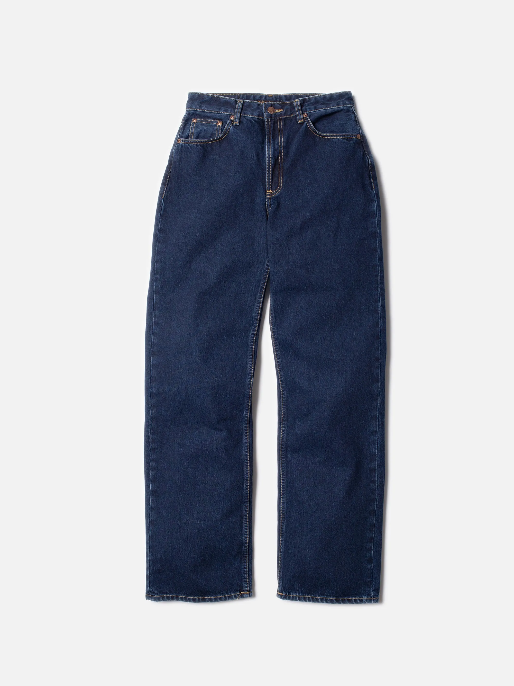 Jean droit large en coton bio | bleu foncé "clean eileen indigo dipped", Nudie Jeans, photo 6