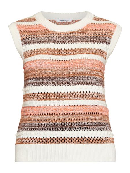 Pull sans manches en coton bio | rayé multicolore "crew neck vest multi color stripe", Knowledge Cotton Apparel, photo 6