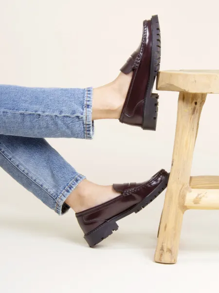 Mocassin en cuir vernis certifié | bordeaux "iris", Jules & Jenn, photo 4