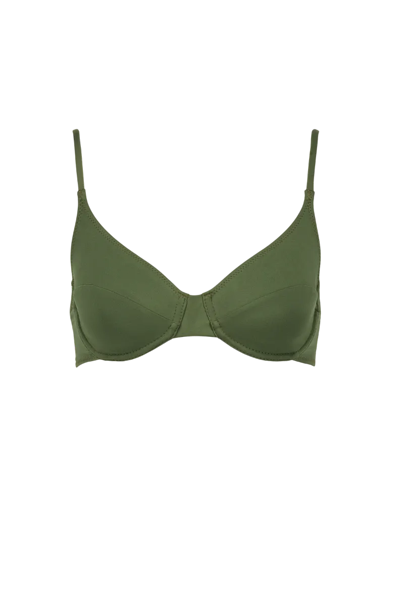 Haut de maillot armaturé en matières recyclées | khaki "Mona", Nénés Paris, photo 5