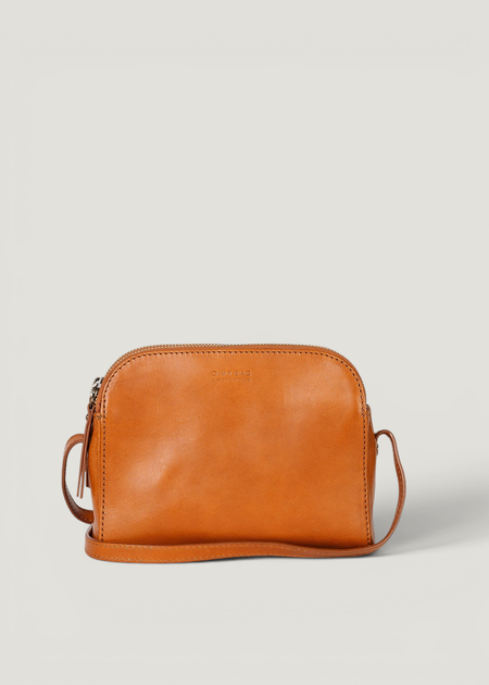 Sac à main bandoulière en cuir certifié | marron "emily leather strap cognac stromboli" - O My Bag