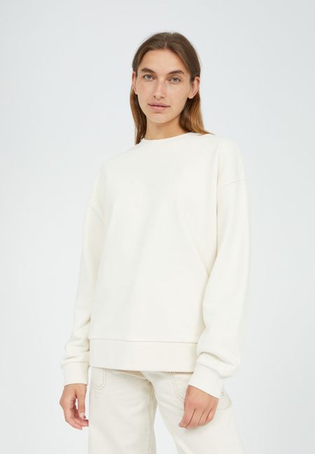 Sweat oversize écru en coton bio - aarin undyed