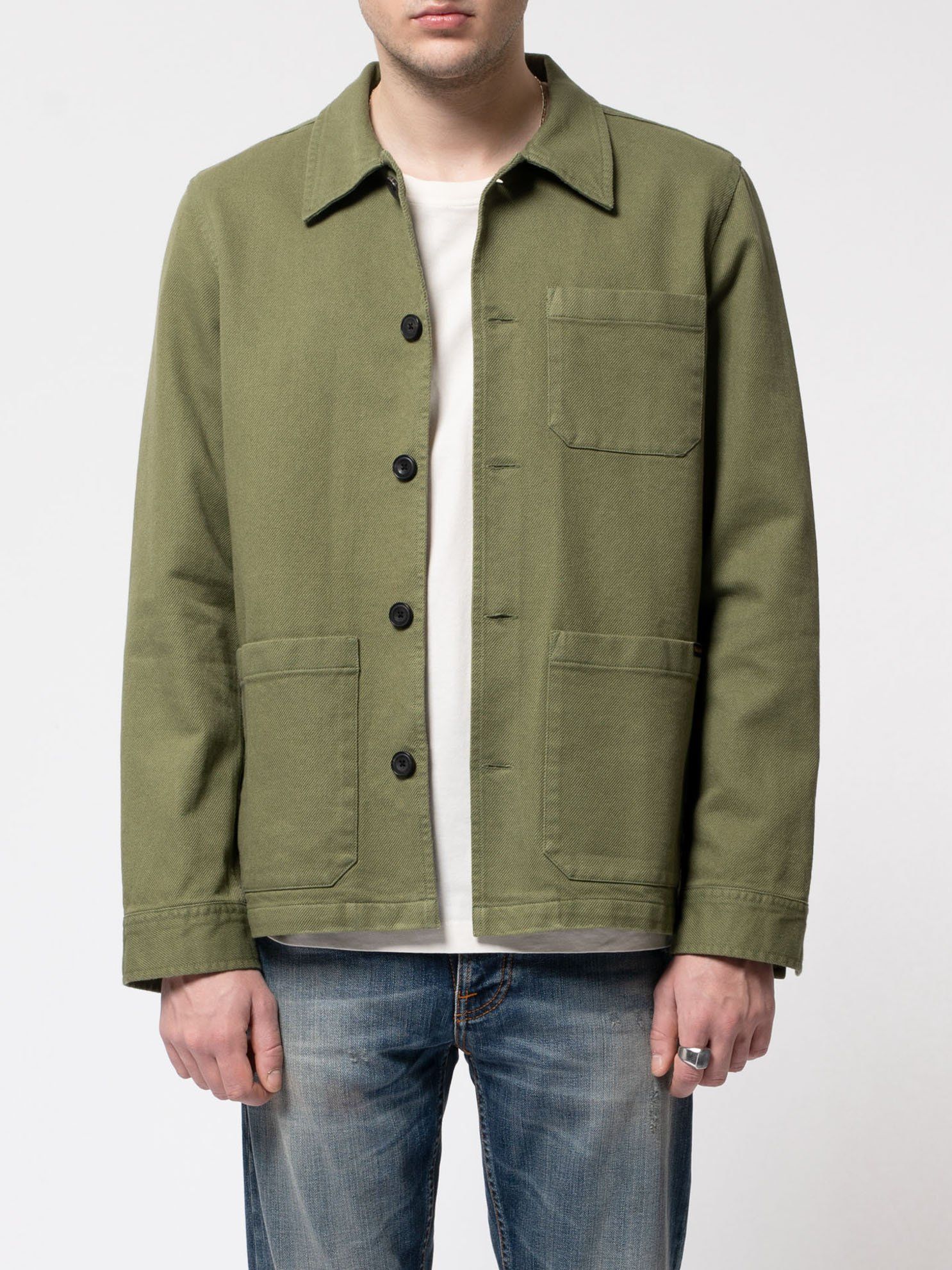 Veste de travail verte en coton bio - barney worker, Nudie Jeans, photo 1