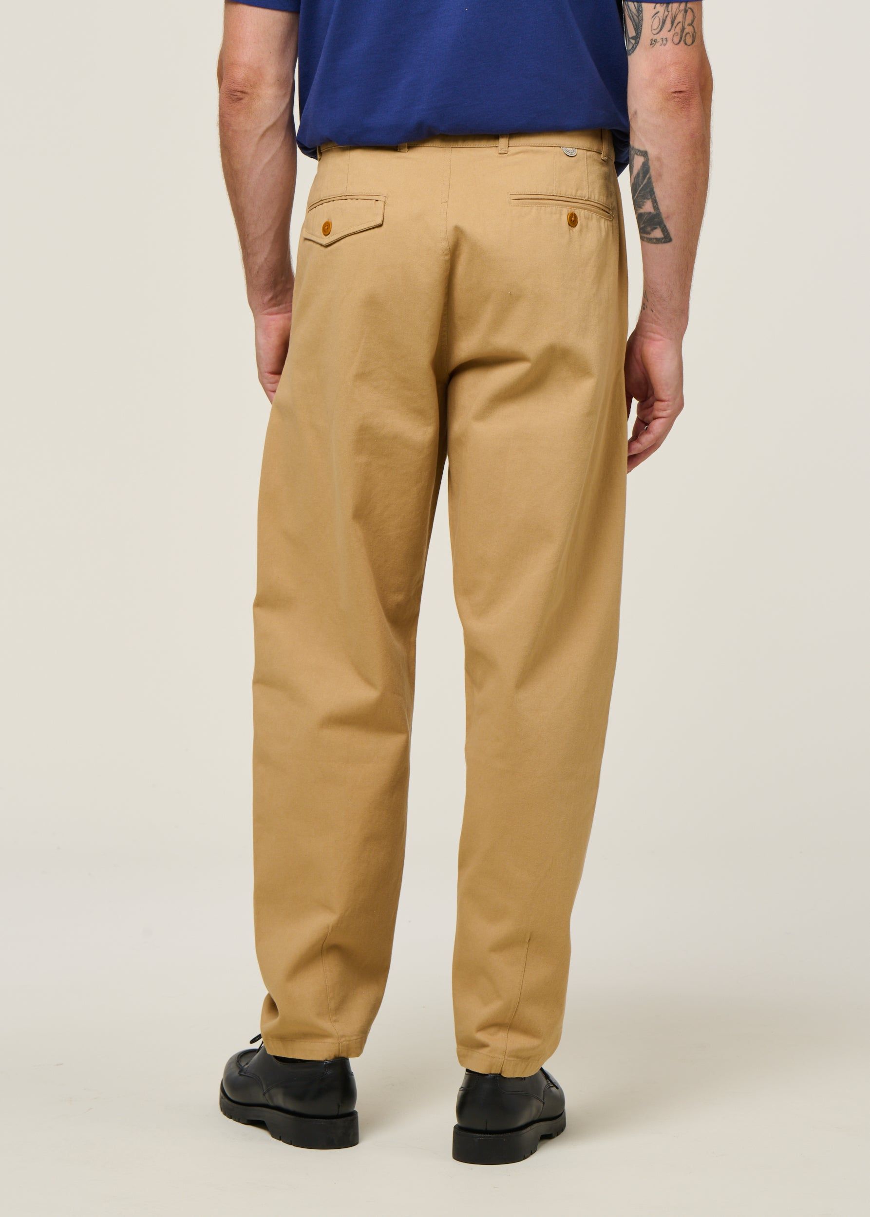 Pantalon large en twill de coton bio | beige "wotan camel", Thinking Mu, photo 3
